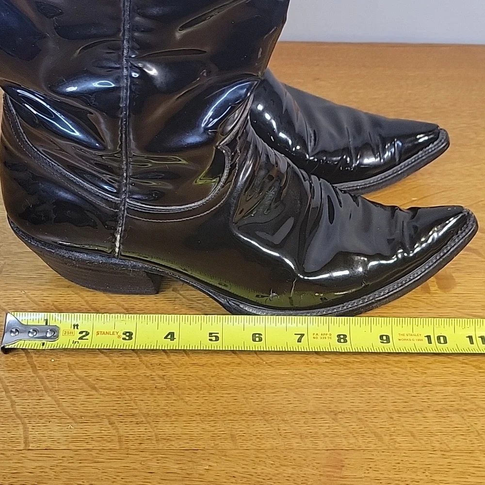 Black Patent Leather Boots From Loretta Lynns Western Store Mens Size 8½D - Picture 13 of 16